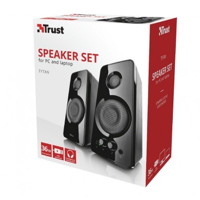 Boxe 2.0 Trust Tytan Black / 36W / 3,5 AUX / USB power