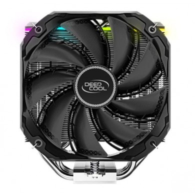 DEEPCOOL Cooler &rdquo;AS500 PLUS&rdquo;, with A-RGB LED Strip, LGA2066/2011/1851/1700/1200/115x & AM5/AM4, up to 220W, 2x fans: TF140S PWM 140х140х25mm, 500~1200rpm, 19.2 ~31.5 dB(A), 70.81 CFM, 4-pin, ARGB LED Controller included, Fluid Dynamic Bearing, 5x 6mm Cooper Heatpipes
