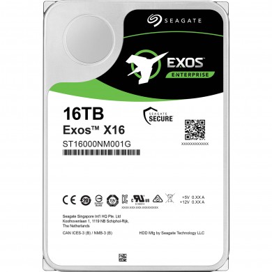 3.5" HDD 16.0TB  Seagate ST16000NM001G  Server Exos™ X16  Enterprise Hard Drive 512E/4KN, 24х7, 7200rpm, 256MB, SATAIII