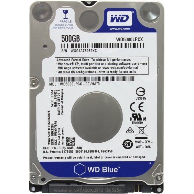 2.5" HDD 500GB  Western Digital WD5000LPCX, Blue&trade;, 5400rpm, 16MB, 7mm, SATAIII, NP