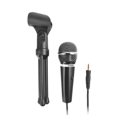 Trust Starzz All-round Microphone for PC and laptop, High performance microphone with mute switch and tripod stand, 2.5m cable with gold 3.5mm plug