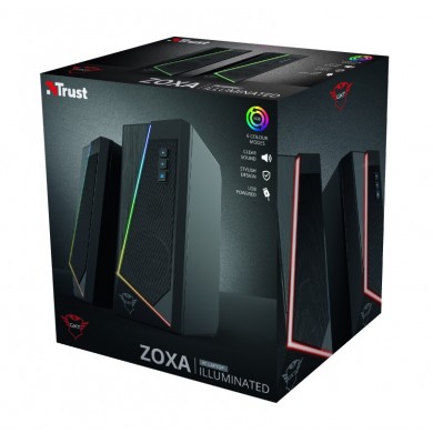 Boxe Gaming 2.0 Trust GXT 609 Zoxa, Black / 12W / 3,5 AUX / USB power
