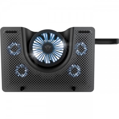Trust Gaming GXT 1125 Quno, 17.4&rdquo; Premium LED-illuminated gaming laptop cooling stand with 5 fans, Black