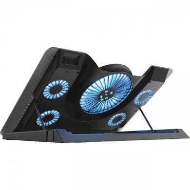 Trust Gaming GXT 1125 Quno, 17.4&rdquo; Premium LED-illuminated gaming laptop cooling stand with 5 fans, Black
