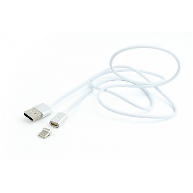 Cable Type-C 1m - CC-USB2-AMUCMM-1M, Magnetic USB Type-C cable, silver, 1 m