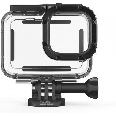 GoPro Protective Housing (HERO9, 10, 11 Black) - is rugged and waterproof right out of the box, but this housing handles anything you can throw at it. It protects from dirt and flying debris, and it’s waterproof down to 60m for deep-water diving.