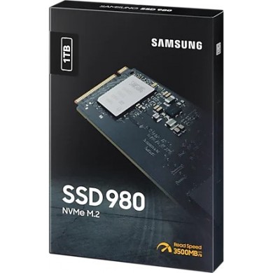 M.2 NVMe SSD 1.0TB  Samsung SSD 980, PCIe3.0 x4 / NVMe1.4, M2 Type 2280 form factor, Seq. Read: 3500 MB/s, Seq. Write: 3000 MB/s, Max Random 4k: Read /Write: 500K/480K IOPS, Samsung Pablo Controller, 512MB LPDDR4, V-NAND 3-bit MLC
