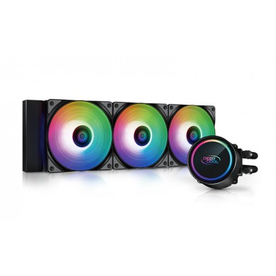 DEEPCOOL Liquid Cooler &rdquo;GAMMAXX L360 A-RGB&rdquo;, Anti-Leak Technology, Socket LGA2066/2011/1851/1700/1200/115x & AM5/AM4, 3x 120mm ARGB PWM fans: 500-1800 RPM&plusmn;10%, <30 dB(A), 69.34 CFM, 4-pin PWM, Pump: 2400 RPM, 17.8 dB(A), Cooper Base, Hydro Bearing, Black