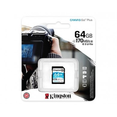 Card de memorie SD 64GB Kingston Canvas Go! Plus, 170Mbps