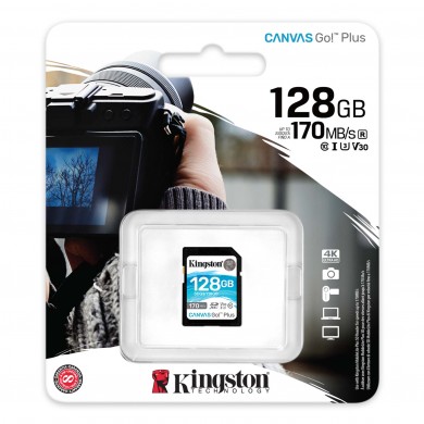 Card de memorie SD 128GB Kingston Canvas Go! Plus, 170MB/s