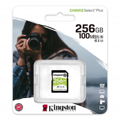 Card de memorie SD 256GB Kingston Canvas Select Plus, 100MB/s