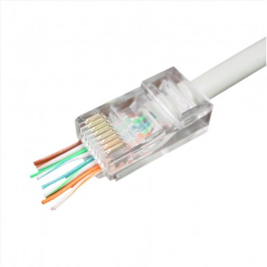 RJ45 Modular Plug LC-PTU-01/50, Universal pass-through modular UTP plug 8P8C, 50 pcs/bag