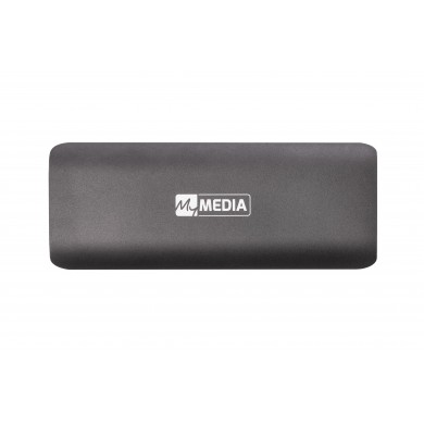 M.2 External SSD 256GB  MyMedia (by Verbatim) External SSD USB3.2 Gen 2, Sequential Read/Write: up to 520/400 MB/s, Light, Sleek space grey aluminium design, Ultra-compact aluminum housing