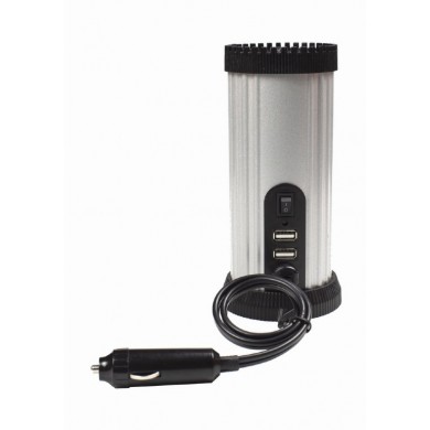 EnerGenie EG-PWC150-01, 12 V Car power inverter, 150 W, Input: 10-16 VDC (accumulator directly) - Output: 230 VAC +/- 10% at 50 Hz (+/-3Hz), modified sine wave