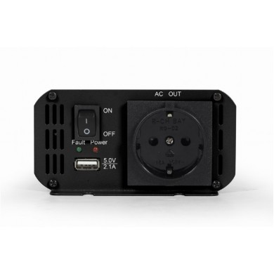 EnerGenie EG-PWC500-01, 12 V Car power inverter, 500 W, with USB port / 5V-1A, Input: 10-16 VDC (accumulator directly) - Output: 230 VAC +/- 10% at 50 Hz (+/-3Hz), modified sine wave