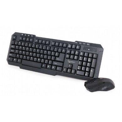 Gembird KBS-WM-02, Wireless desktop set, US layout, Black