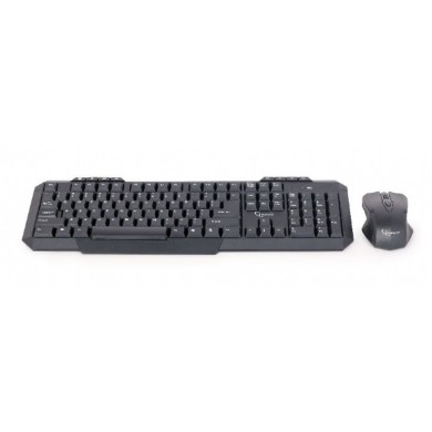 Gembird KBS-WM-02, Wireless desktop set, US layout, Black
