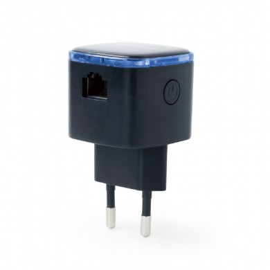 Wi-Fi repeater Gembird WNP-RP300-03-BK / N300 / Wi-Fi4 / 1 x 10/100M RJ45 / Black