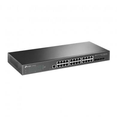 TP-LINK TL-SG3428X  24-Port Gigabit L2+ Managed Switch, 24-Port Gigabit L2+ Managed Switch with 4 10GE SFP+ Slots, 10G Lightning-Fast Uplink, STP/RSTP/MSTP, IGMP V1/V2/V3 Snooping, 802.1P Qos, Rate Limiting, Port Trunking, Port Mirroring, SNMP, RMON