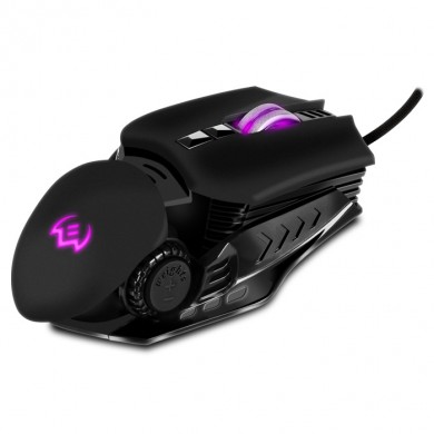 SVEN RX-G815 Gaming, Optical Mouse, 800-4000 dpi, 6+1 buttons (scroll wheel), 500 - 8000 DPI switching modes, Backlighting, Soft Touch coating, Braided cable, 1.8m, USB, Black