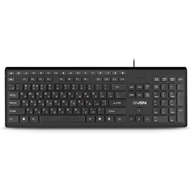 SVEN KB-S307M Multimedia Keyboard, 121 keys, 17 shortcut keys, 1.5m,USB, Black