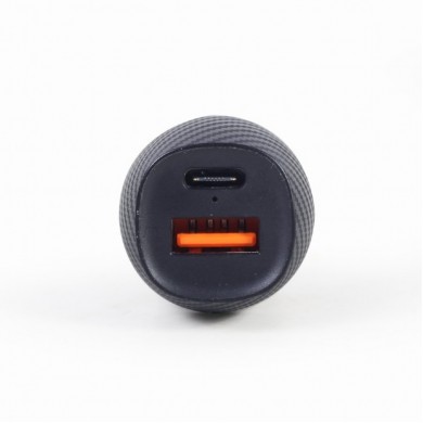 USB Car Charger - TA-U2QC3-CAR-02, 2-port USB car fast charger, Type-C PD, 18 W, black