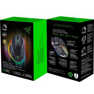 RAZER Ergonomic Gaming Mouse Basilisk V3, Right-handed, 10+1 buttons, Razer Chroma RGB,  black