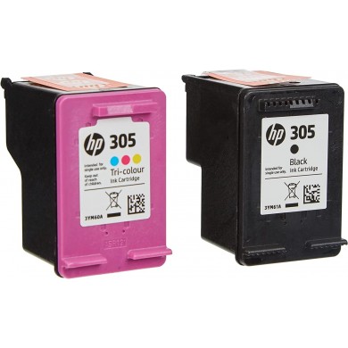 Multipack HP 305 (6ZD17AE) Black/Tri-colour Original Ink Cartridges for HP DeskJet 2710, HP DeskJet 2720 ,HP DeskJet 2721, HP DeskJet 2722, HP DeskJet 2723, HP DeskJet 2724, HP DeskJet Plus 4110,HP DeskJet Plus 4120