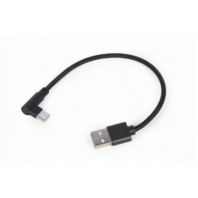 Cable USB2.0/Type-C  - Cablexpert CC-USB2-AMCML-0.2M,  90&deg; angled USB Type-C charging and data cable 0.2 m, black