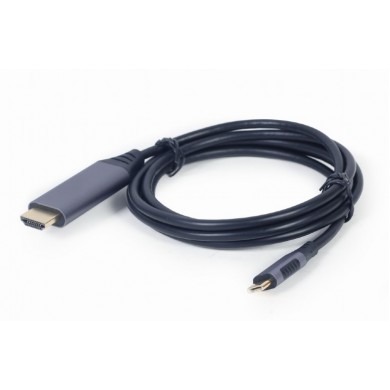 Cable Type-C to HDMI - 1.8m - Cablexpert CC-USB3C-HDMI-01-6, 1.8m, USB Type-C to HDMI display adapter cable, Supported resolutions: HDMI up to 4K at 60 Hz, Space Grey