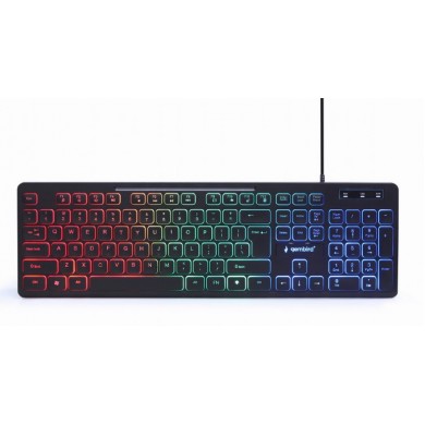 Gembird KBS-UML-01, 3-in-1 backlight desktop set, US layout, Black