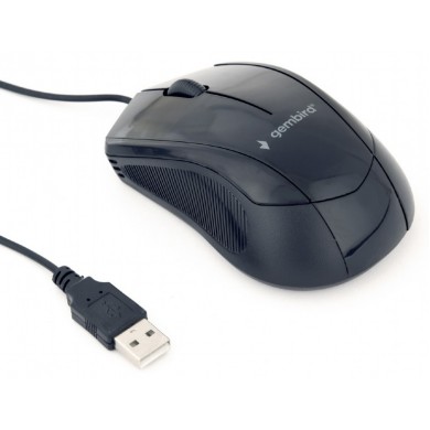 Gembird MUS-3B-02, Optical Mouse, 3-button, 1000dpi, USB, 1.35m cable, Black