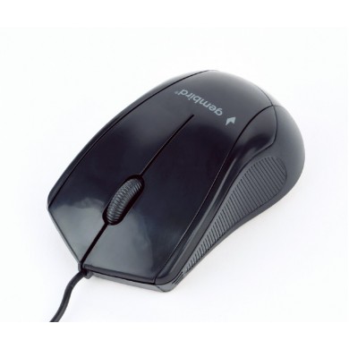 Gembird MUS-3B-02, Optical Mouse, 3-button, 1000dpi, USB, 1.35m cable, Black