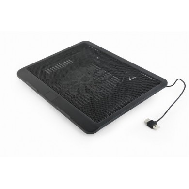 Gembird NBS-1F15-04, Notebook cooling stand, up to 15.6&rdquo;, LED backlight in fans, Large 12 cm cooling fan, 1000 RPM (&plusmn; 10 %), Black
