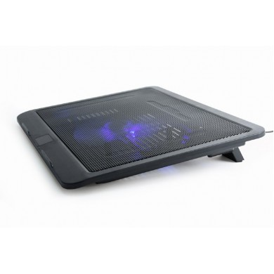 Gembird NBS-1F15-04, Notebook cooling stand, up to 15.6&rdquo;, LED backlight in fans, Large 12 cm cooling fan, 1000 RPM (&plusmn; 10 %), Black