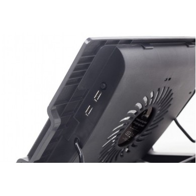 Gembird NBS-1F17T-01, Notebook cooling stand with height adjustment, up to 17&rdquo;, LED backlight in fans, Large 12 cm cooling fan, 11500 RPM (&plusmn; 10 %) noise 10 dBA, Black