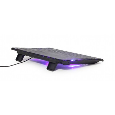Gembird NBS-2F15-05, Notebook cooling stand, up to 15.6&rdquo;, LED backlight in fans, Cooling fans: 2 pcs, 1500 RPM (&plusmn; 10 %), airflow 20 CFM (&plusmn; 10 %) each, noise 10 dBa, Black