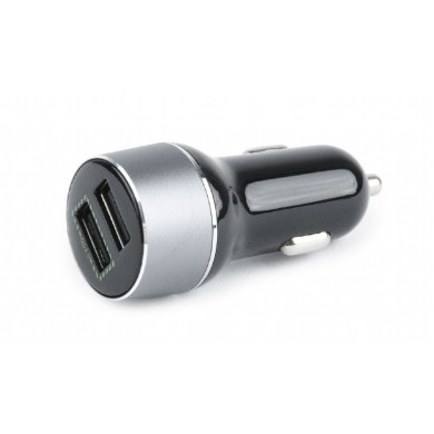 USB Car Charger - Gembird TA-U2QC3-CAR-01,2-port USB car fast charger, QC3.0, 36 W, black