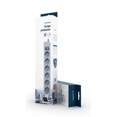 Gembird Surge Protector SPG6-B-10C, 6 Sockets, 3.0m, up to 250V AC, 16 A, safety class IP20, Grey