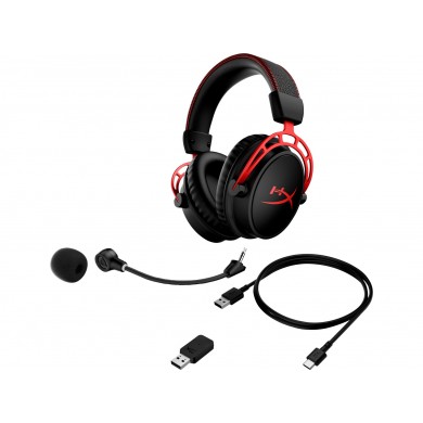 Casti Wireless Gaming HyperX Cloud Alpha, black/red, [4P5D4AA]
