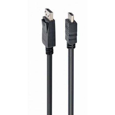 Cable DP-HDMI  - 1m - Cablexpert CC-DP-HDMI-1M, 1m, DP (male) cable - HDMI type A (male), from DisplayPort to HDMI (cable is not bi-directional), Black