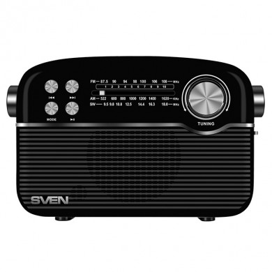 Boxa portabila SVEN SRP-500, Black / 3W / Bluetooth / FM/AM/SW Radio / USB / microSD