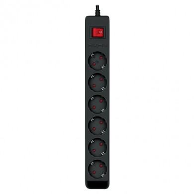 Surge Protector SVEN Optima, 6 Sockets with children protection, 5m, Black