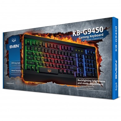 Tastatura Gaming  SVEN KB-G9450 RGB / USB / 1.8m / Black