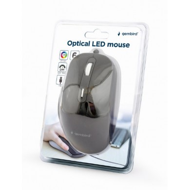 Mouse Gembird MUS-6B-02 / Optical Mouse / 1600dpi / USB