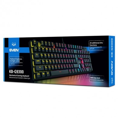 Tastatura Gaming SVEN KB-G9300 RGB / Blue switches / USB / 1.8m / Black