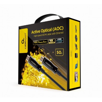 Cablu video Gembird CCBP-HDMI-AOC-50M-02 / Supports 4K UHD resolutions at 60Hz, male-male / 50 m