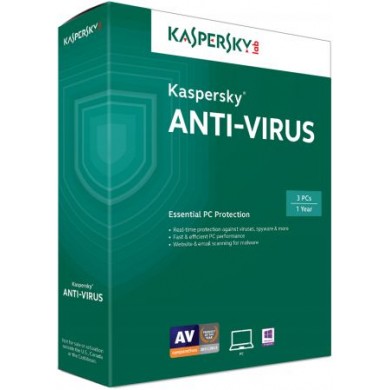 Kaspersky Anti-Virus Eastern Europe Edition.  1-Desktop  1 year  Base  License Pack, Card