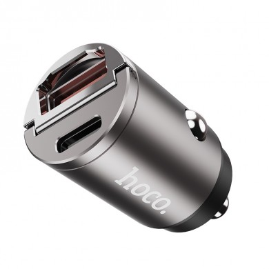 Incarcator auto USB HOCO DZ1 PLUS / 2 x USB charger, Total output: 5V/4.8A / up to PD3.0 / QC3.0 / Super mini car charger / Silver Incarcator auto USB HOCO DZ1 PLUS / 2 x USB charger, Total output: 5V/4.8A / up to PD3.0 / QC3.0 / Super mini car charger / Silver