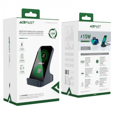 Incarcator fara fir  ACEFAST E14 Desktop / Wireless output 1: 5W / 7.5W / 10W / 15W / Black